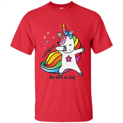 Unicorn Birthday T-shirt Unicorns Are Born In July Red