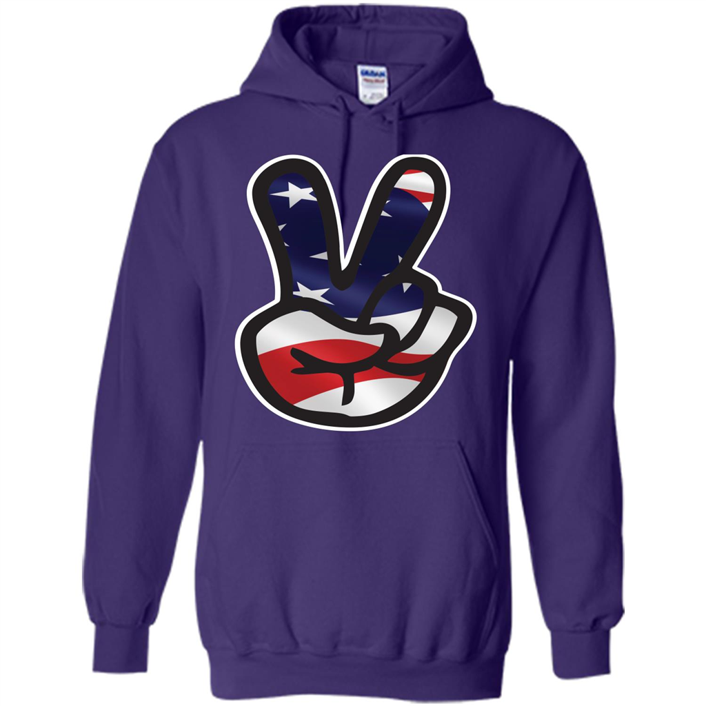 Amreican Flag Peace Guy T-shirt Purple