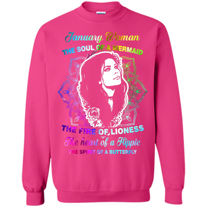 January Woman T-shirt The Heart Of A Hippie Heliconia