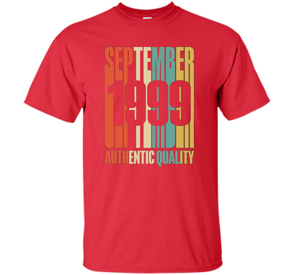 Retro Sept 1999 T-Shirt 18 yrs old Bday 18th Birthday T-shirt Red