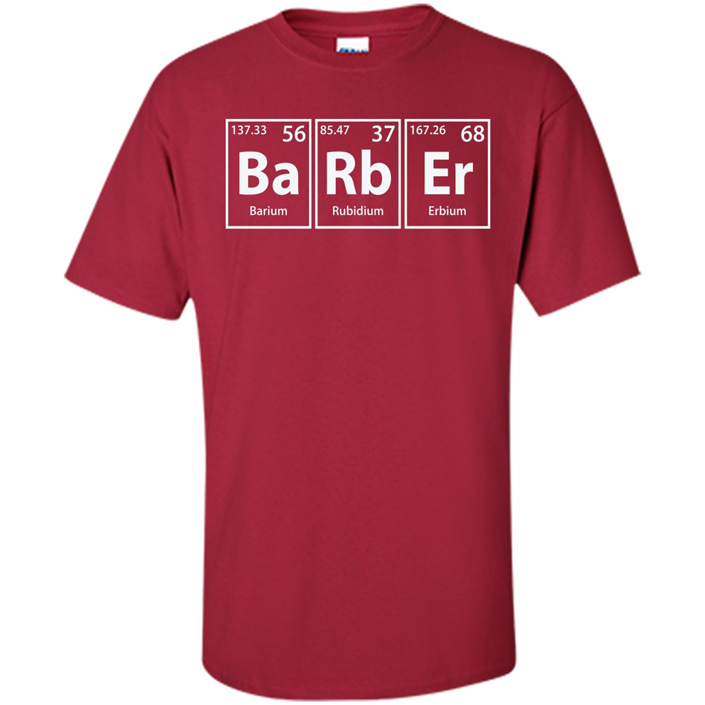 Barber (Ba-Rb-Er) Funny Elements Spelling T-Shirt Cardinal