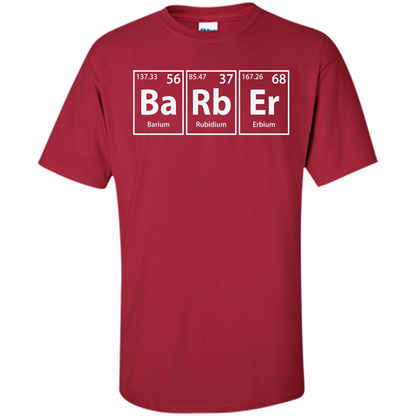 Barber (Ba-Rb-Er) Funny Elements Spelling T-Shirt Cardinal