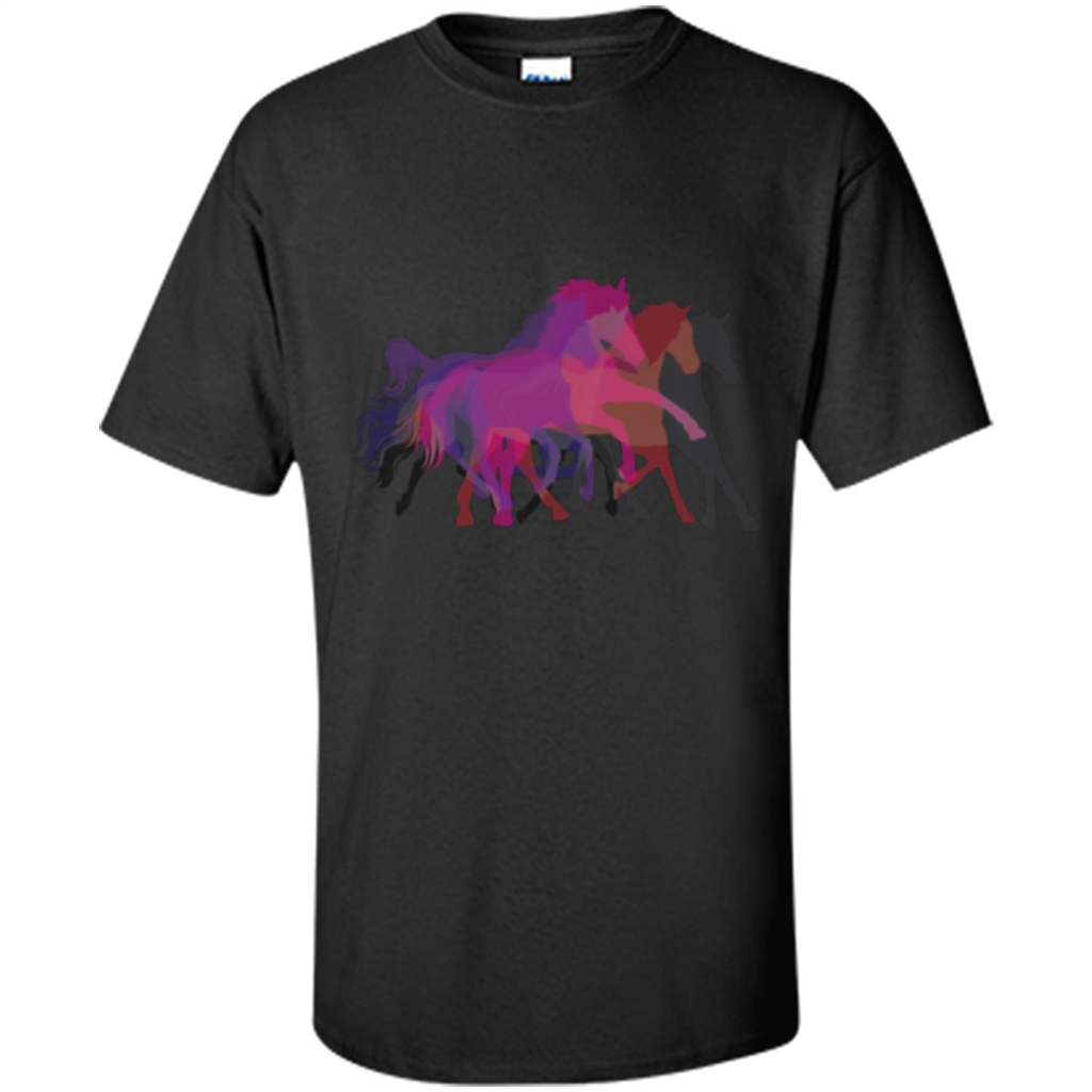Beautiful Shadow Horses T-shirt Black