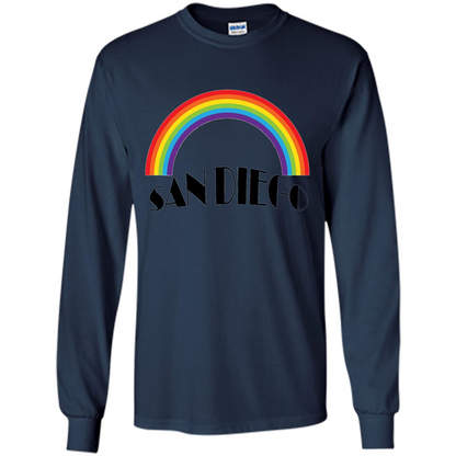 LGBTQ. San Diego LGBT Pride Rainbow T-shirt Navy