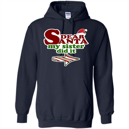 Dear Santa My Sister Did It T-shirt Navy