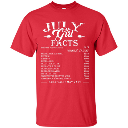 July Girl Facts T-shirt Red