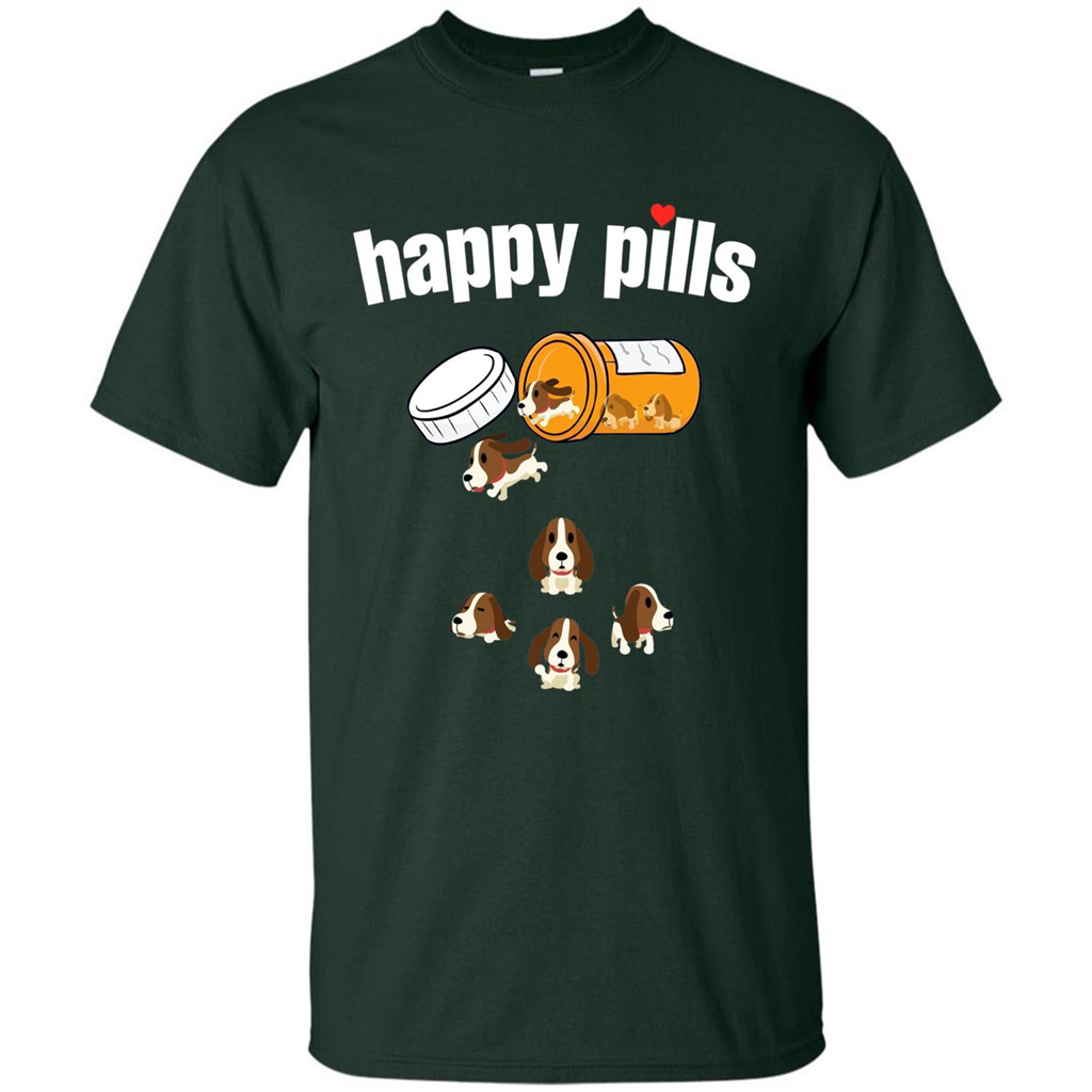 Dog Lover T-shirt Happy Pills T-shirt Forest Green