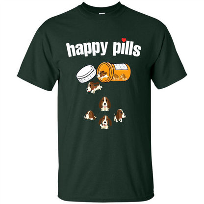 Dog Lover T-shirt Happy Pills T-shirt Forest Green