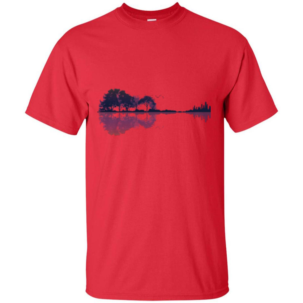 Nature Guitar T-shirt Guitar Lover T-shirt Red
