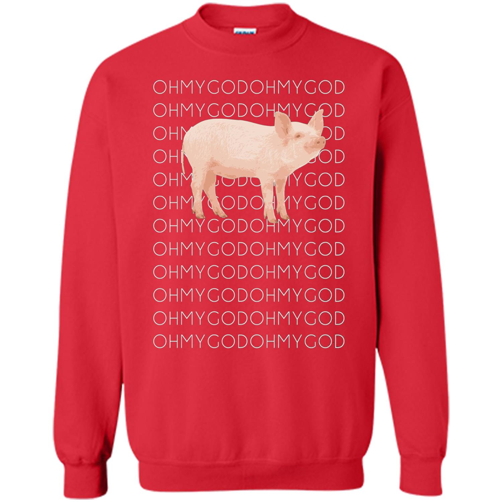 Oh My God Pig T-shirt Cute Pig T-shirt Red