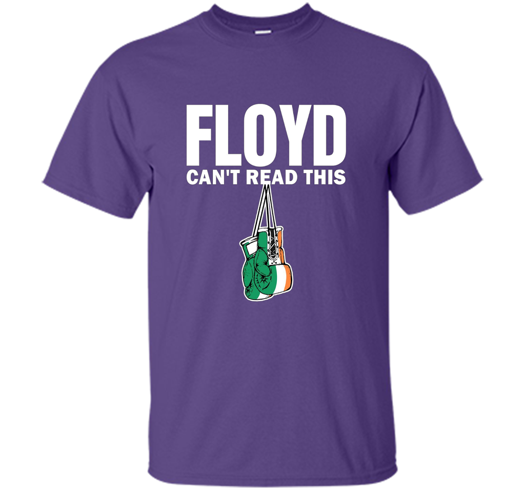Boxing T-shirt Floyd Can't Read This T-shirt Purple