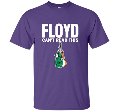 Boxing T-shirt Floyd Can't Read This T-shirt Purple