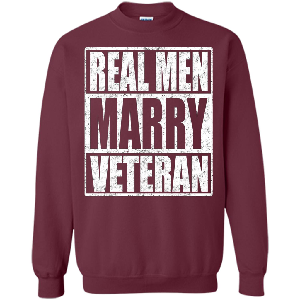 Real Men Marry Veteran T-shirt Veteran's Husband Maroon