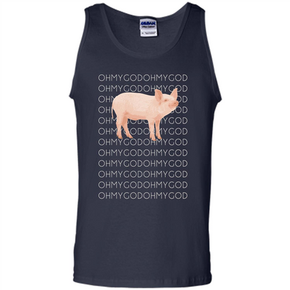 Oh My God Pig T-shirt Cute Pig T-shirt Navy