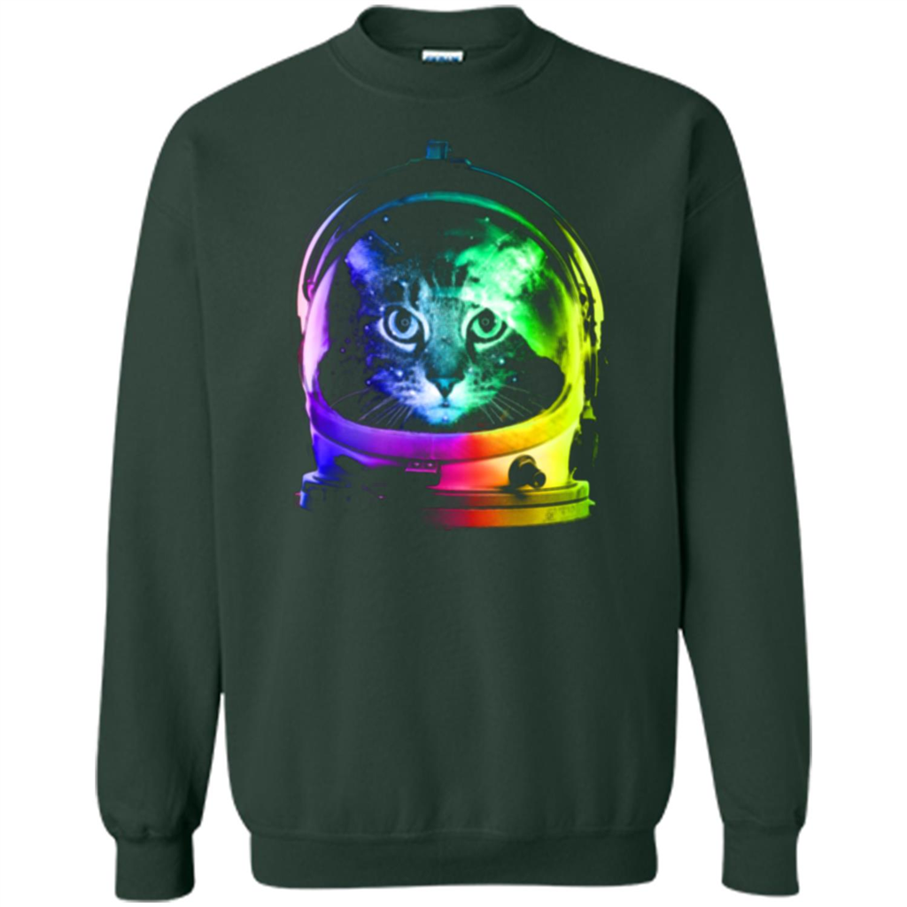 Astronaut Cat T-shirt Forest Green