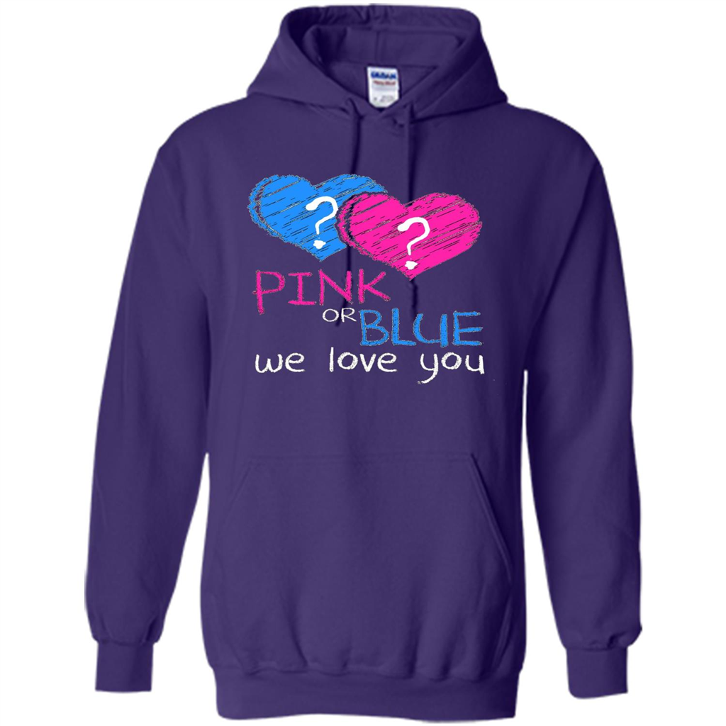 Pink or Blue We Love You Gender Reveal T-shirt Purple