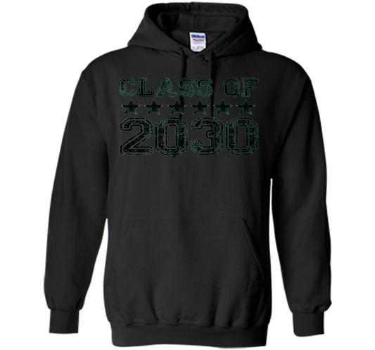 Class of 2030 Grow With Me T-Shirt - Kindergarten, White t-shirt Black