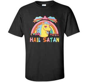 Unicorn Hail Satan Death Metal Rainbown T-shirt