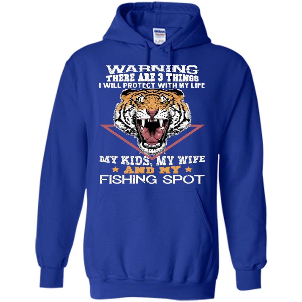 Fisherman T-shirt Warning There Are 3 Things I Will Protect With My Life Royal