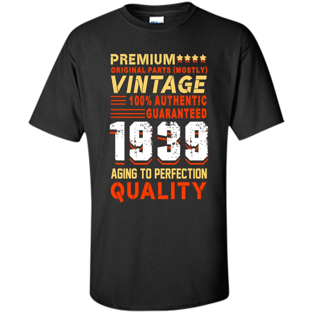 Funny Birthday T-shirt Vintage 1939 Black