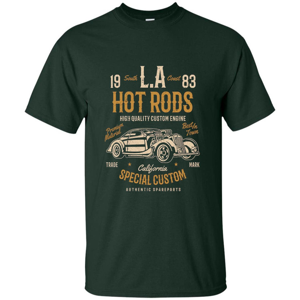 L.A. Hot Rods Classic Car T-shirt T-shirt Forest Green