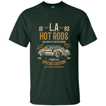 L.A. Hot Rods Classic Car T-shirt T-shirt Forest Green