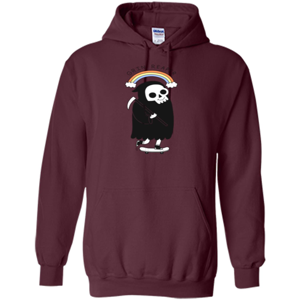 Grin Reaper Rainbow T-shirt Maroon