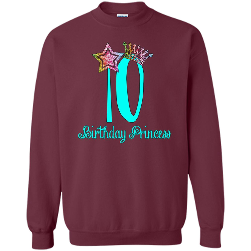 Birthday Princess Tiara T-shirt Tenth Birthday T-Shirt Maroon