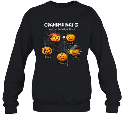 Grandma mae's favorite pumpkin patch Halloween Custom Sweatshirt Sweatshirt Black