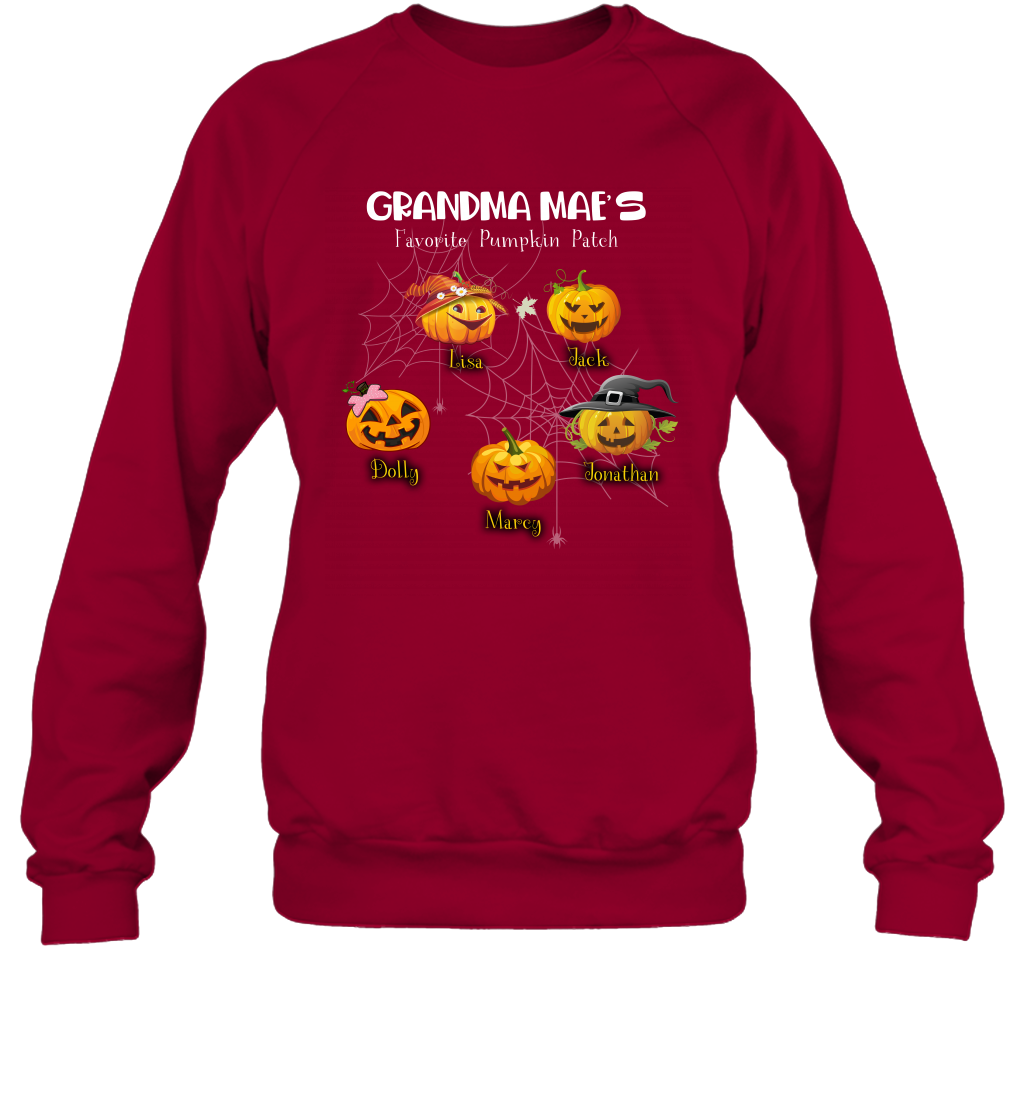 Grandma mae's favorite pumpkin patch Halloween Custom Sweatshirt Sweatshirt Cardinal Red