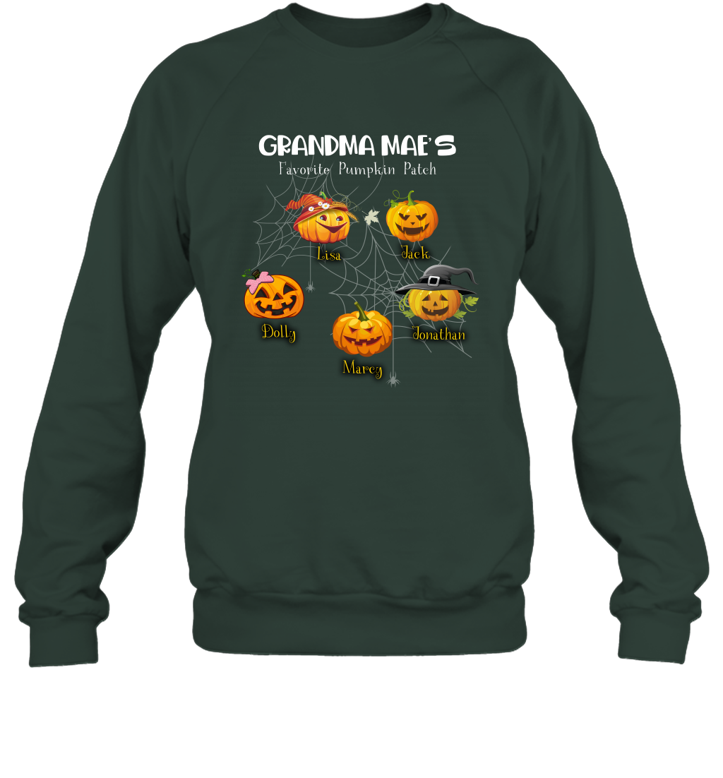 Grandma mae's favorite pumpkin patch Halloween Custom Sweatshirt Sweatshirt Forest