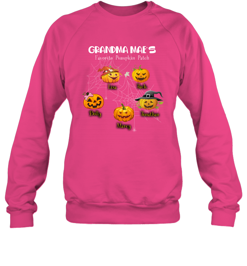 Grandma mae's favorite pumpkin patch Halloween Custom Sweatshirt Sweatshirt Heliconia