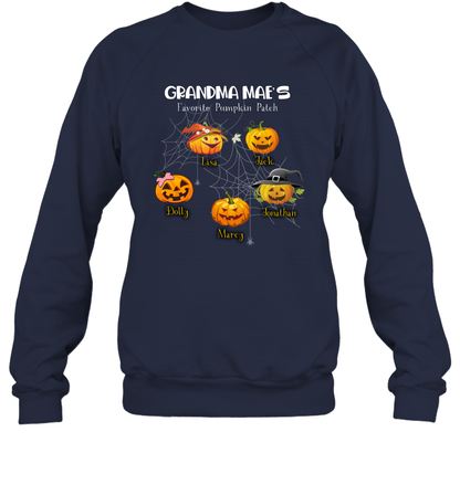 Grandma mae's favorite pumpkin patch Halloween Custom Sweatshirt Sweatshirt Navy