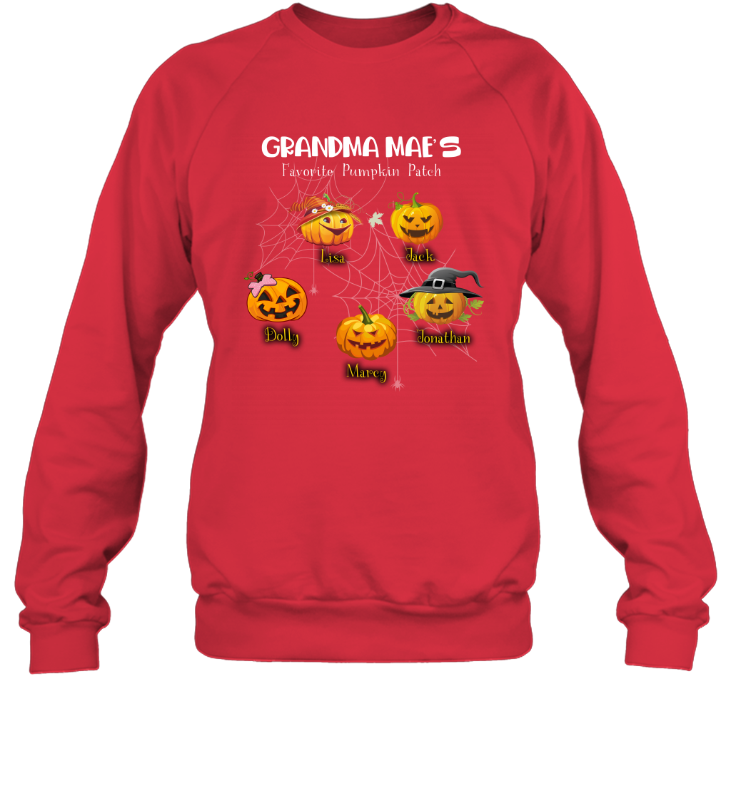 Grandma mae's favorite pumpkin patch Halloween Custom Sweatshirt Sweatshirt Red