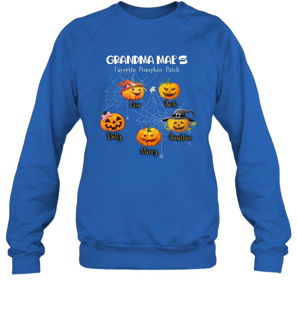 Grandma mae's favorite pumpkin patch Halloween Custom Sweatshirt Sweatshirt Royal