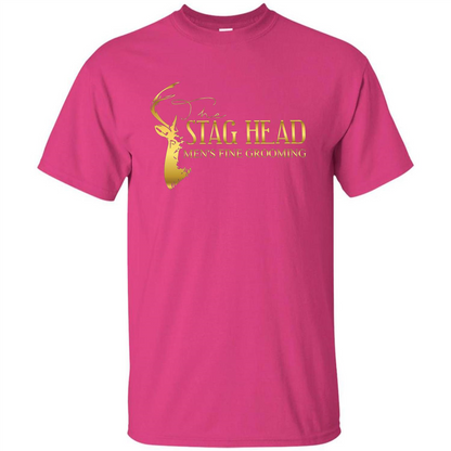 The Stag Head Men's Fine Grooming T-shirt Heliconia