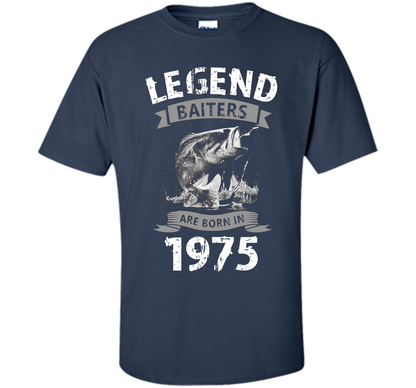 Mens 42nd Years Old 1975 Birthday Gift Idea Tshirt for Fishing shirt Navy