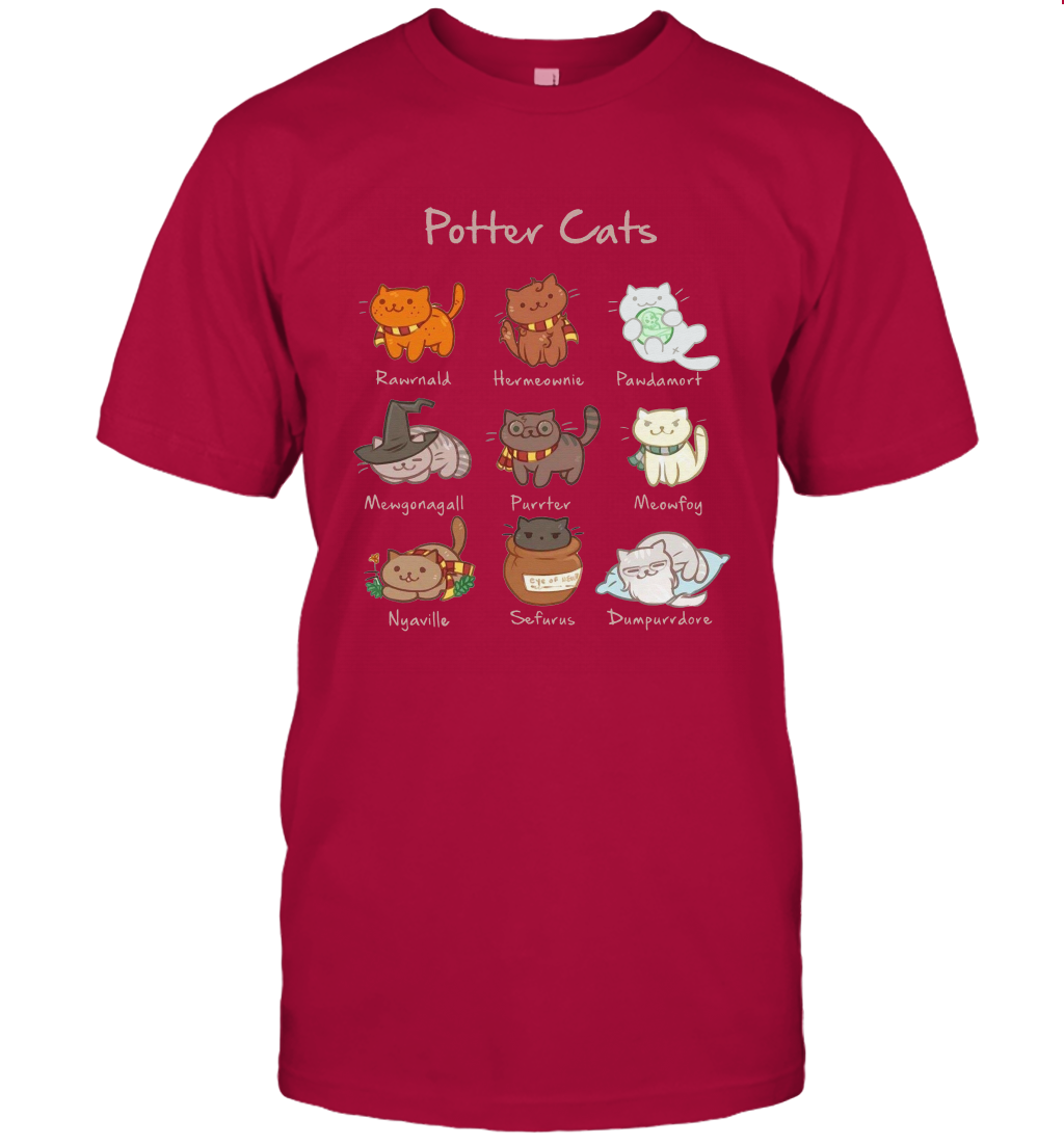 Potter Cats Harry Potter Fan T-Shirt T-Shirt Cardinal