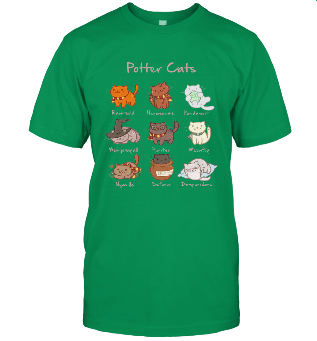 Potter Cats Harry Potter Fan T-Shirt T-Shirt Irish Green