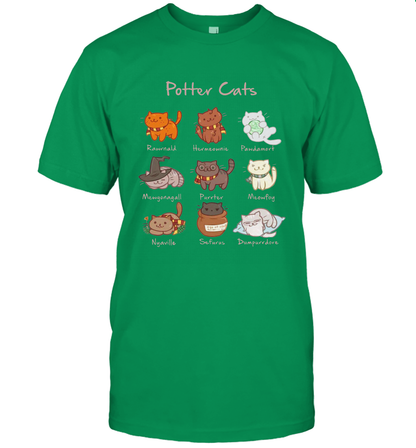 Potter Cats Harry Potter Fan T-Shirt T-Shirt Irish Green