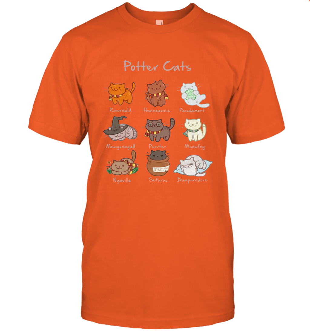 Potter Cats Harry Potter Fan T-Shirt T-Shirt Orange