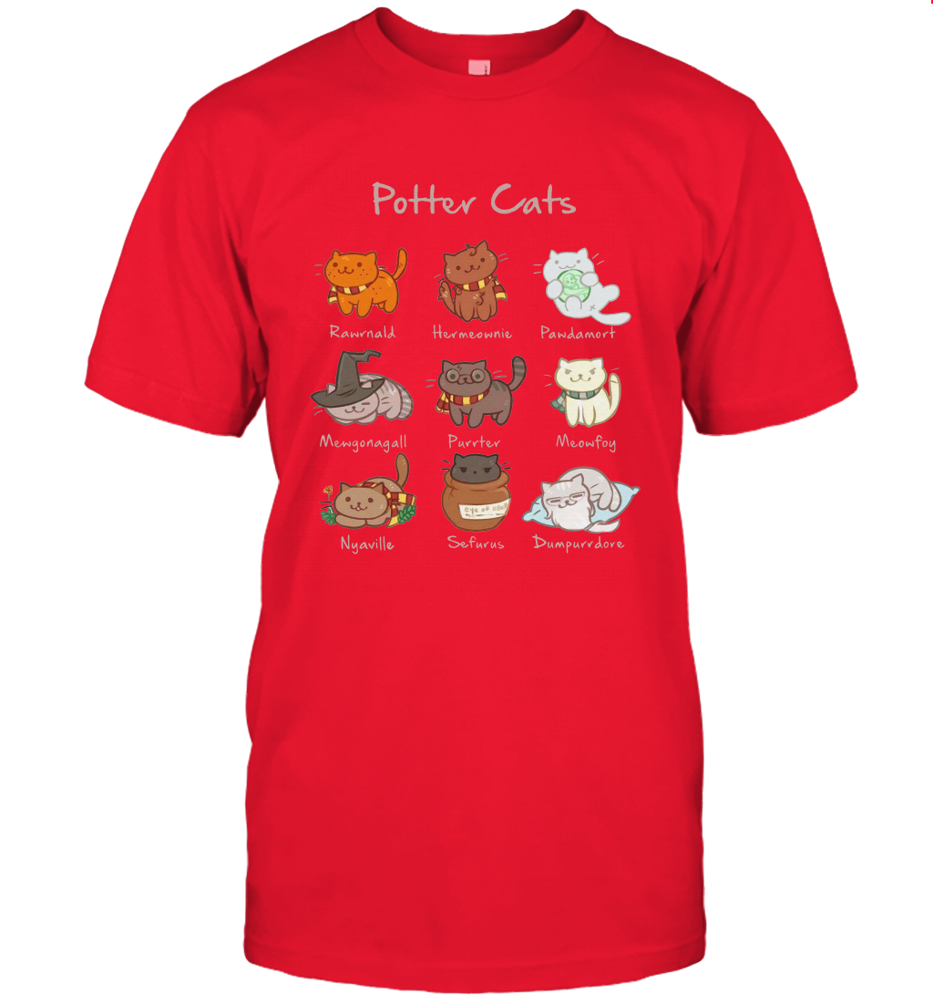 Potter Cats Harry Potter Fan T-Shirt T-Shirt Red