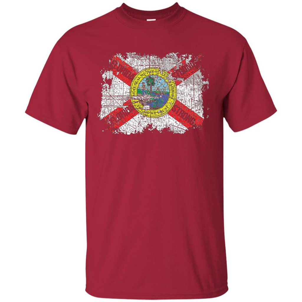 Florida Strong T-shirt Florida Distressed Flag T-Shirt Cardinal
