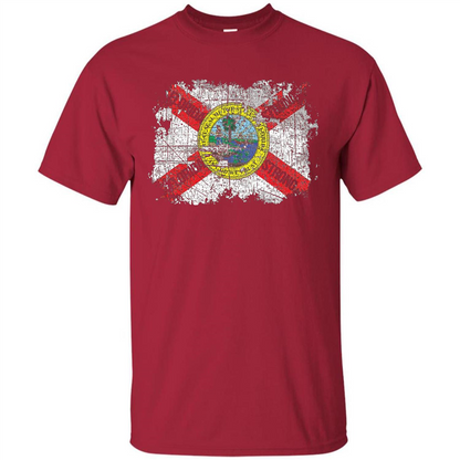Florida Strong T-shirt Florida Distressed Flag T-Shirt Cardinal