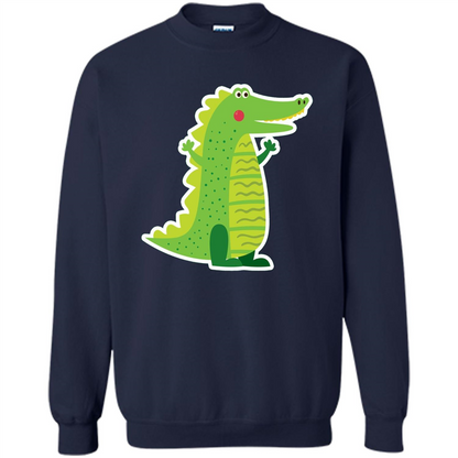 Cute Smiling Crocodile Animal Lover T-shirt Navy