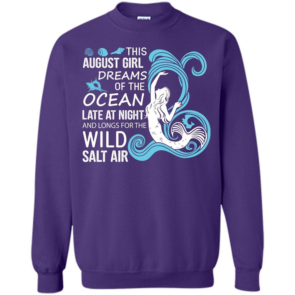 This August Girl Dreams Of The Ocean Late At Night T-shirt Purple