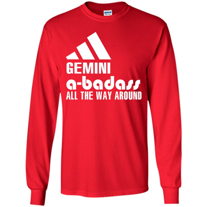 Gemini A-Badass All The Way Around T-shirt Red