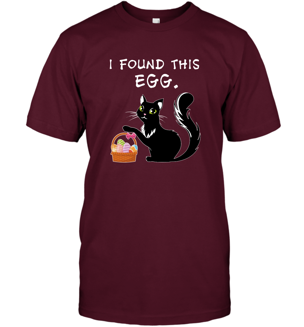 I Found This Egg Cat Easter Day Shirt T-Shirt T-Shirt Maroon