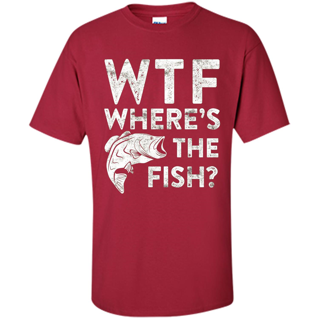 WTF Where's The Fish T-Shirt Funny Fisherman Gift Cardinal