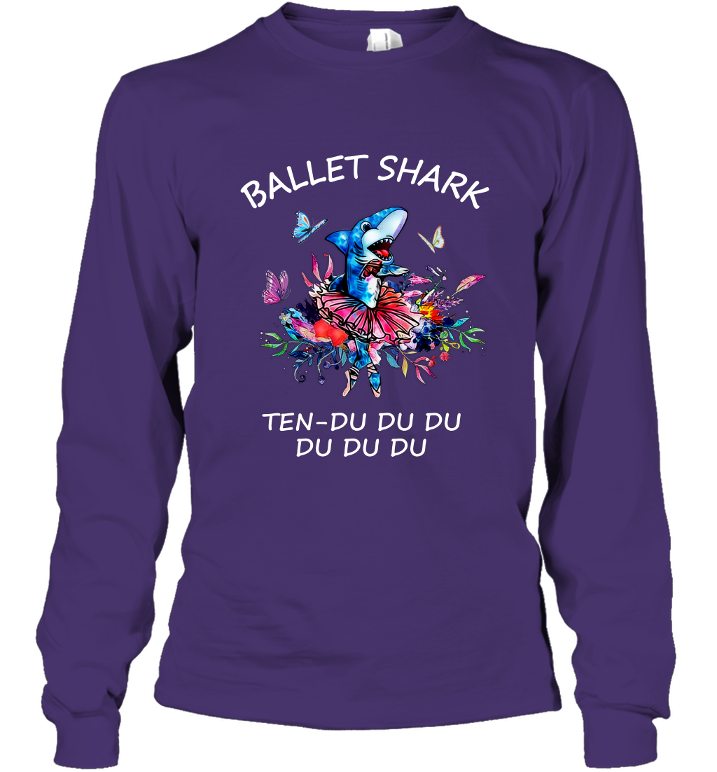 Ballet Shark Ten Duu Duu Duu Shirt Long Sleeve T-Shirt Purple